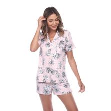 Женский пижамный комплект с короткими рукавами и цветочным принтом WM Fashion