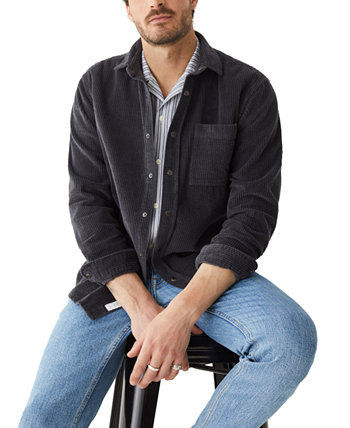 Мужская рубашка свободного покроя из мягкой вельветовой ткани с длинными рукавами и застежкой спереди FRANK AND OAK