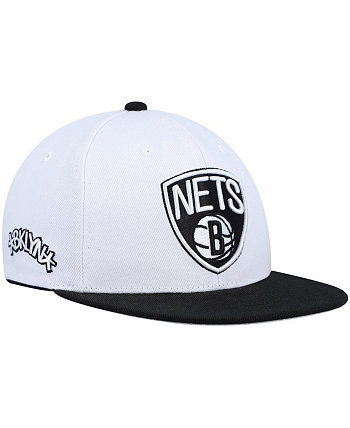 Мужская белая бейсболка Brooklyn Nets Core Side Snapback Mitchell & Ness