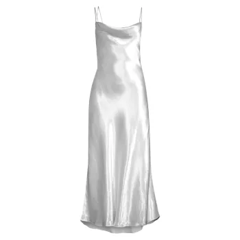 Атласное платье миди с открытой спиной Tati Aiifos
