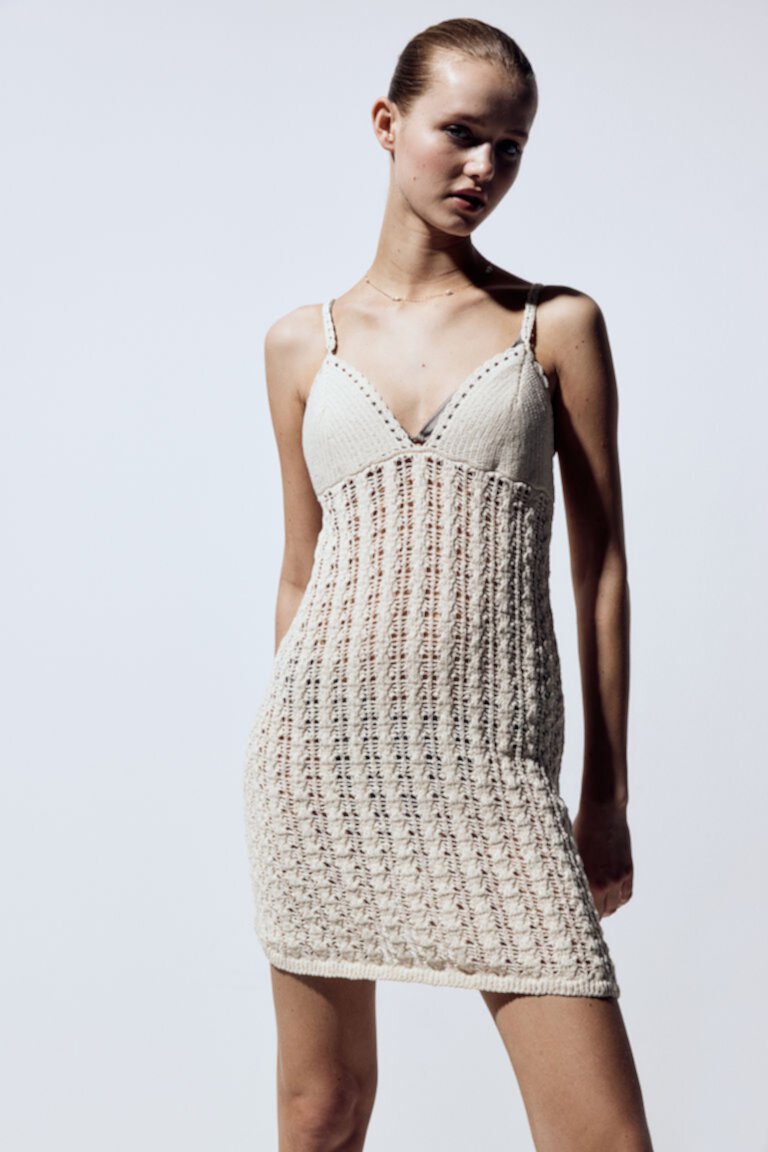 Crochet-look Knit Dress H&M