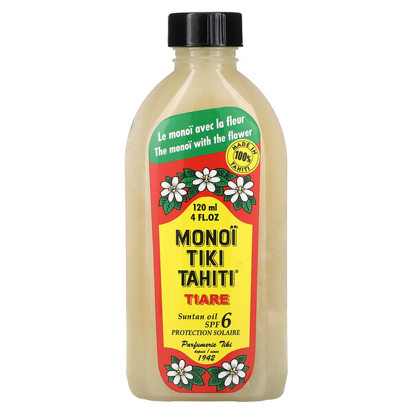 Масло для загара SPF 6 Protection Solaire, Tiare (Gardenia), 4 жидких унции (120 мл) Monoi Tiare Tahiti