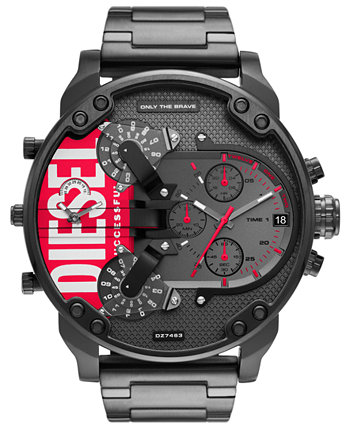 Мужские часы-хронограф Mr. Daddy 2.0 с черным браслетом из нержавеющей стали 57 мм Diesel