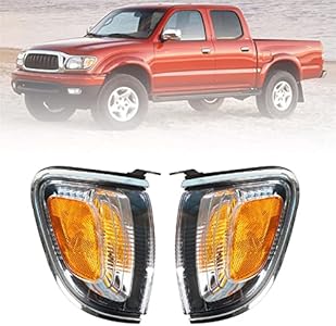 WFLNHB Front Driver and Passenger Side Parking/Side Marker Lights Replacement for Toyota Tacoma 2001-2004 Side Marker Corner Lights w/Chrome Trim 8162004090B0 TO2521162 Wflnhb