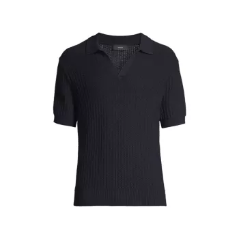 Ribbed Cotton-Blend Polo Shirt Vince