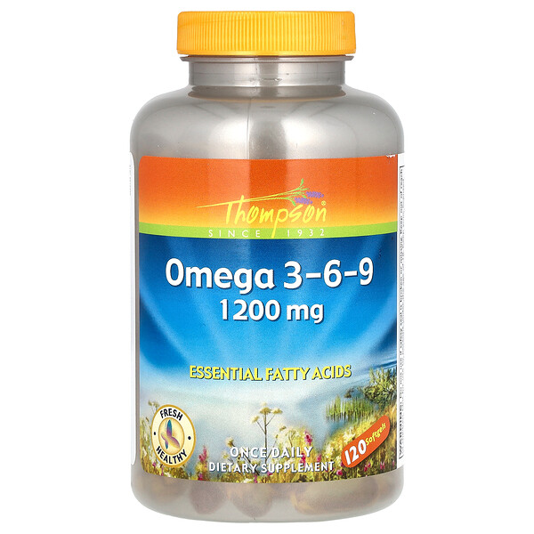 Омега 3-6-9, 1200 мг, 120 мягких таблеток Thompson