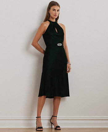 Women's Belted Velvet Halter Dress LAUREN Ralph Lauren