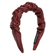 1 Pcs Pu Leather Pleated Headband Fashion Hairband For Woman Non Slip Unique Bargains