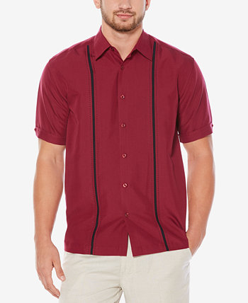 Мужская рубашка на пуговицах с короткими рукавами и вставками с вышивкой Cubavera