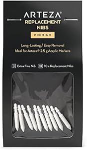 ARTEZA Marker Pen Tips, 10 Extra-Fine Plastic Nibs, Marker Nib Replacements for Acrylic Paint Pens, Art Supplies for Teachers, Students, and Creatives ARTEZA