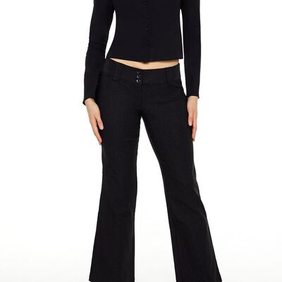 Pinstriped Low-Rise Trouser Pants Forever21