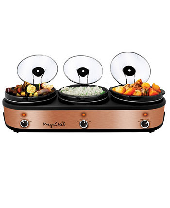 Triple 2.5 Quart Slow Cooker and Buffet Server MegaChef