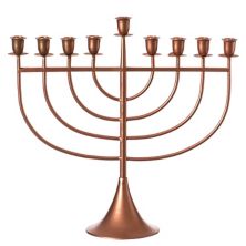 Modern Solid Metal Judaica Hanukkah Menorah 9 Branched Candelabra Vintiquewise