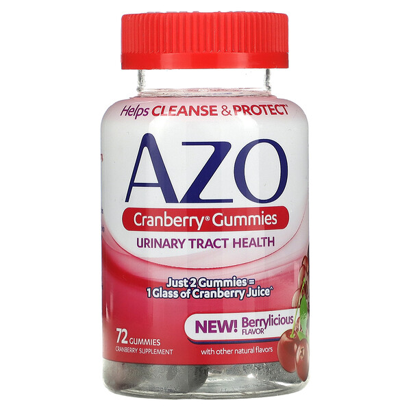 Клюквенные жевательные конфеты, Berrylicious, 72 жевательные конфеты Azo