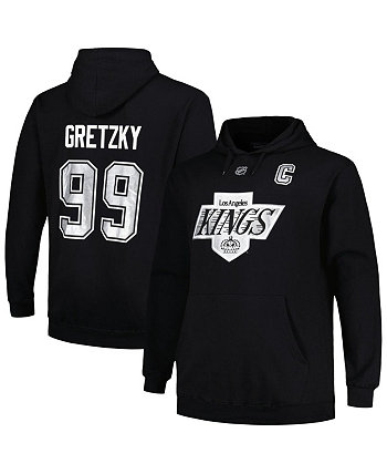 Мужской черный пуловер с капюшоном Wayne Gretzky Los Angeles Kings Big and Tall Name and Number Profile