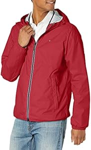 Tommy Hilfiger Men's Lightweight Active Water Resistant Hooded Rain Jacket Tommy Hilfiger