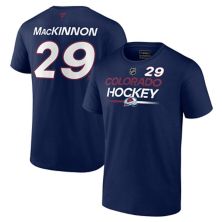 Men's Fanatics Branded Nathan MacKinnon Navy Colorado Avalanche Authentic Pro Prime Name & Number T-Shirt Unbranded