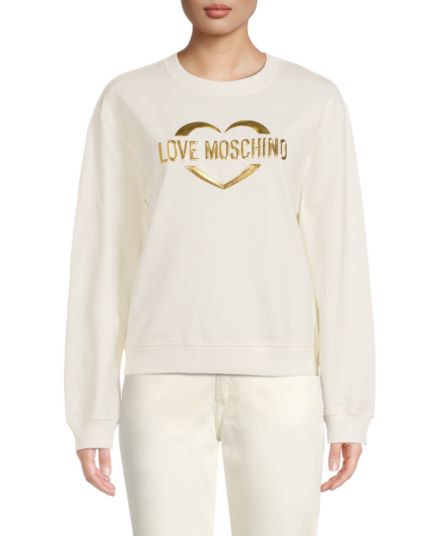 Толстовка с логотипом и заниженными плечами LOVE Moschino