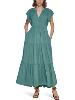 Газовое платье миди с развевающимися рукавами Calvin Klein
