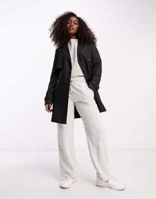 Женское Пальто-Тренч Vero Moda в Черном Цвете из Шерсти и Пальто-Горох VERO MODA