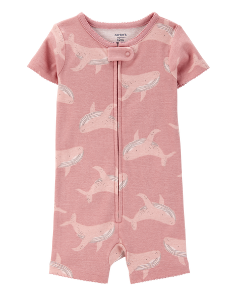 Baby Whale Print Snug Fit Cotton 1-Piece Pajamas Carter's