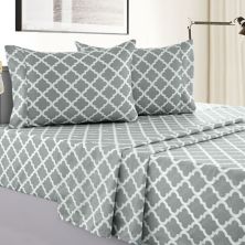 Microfiber Quatrefoil Bed Sheet Set - Lux Decor Collection Lux Decor Collection