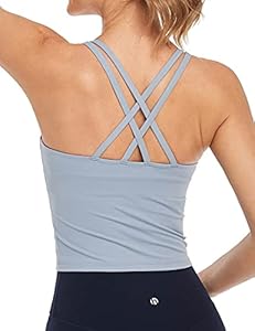 HeyNuts Longline Zeal Bras Medium Impact Wirefree Sports Bras Workout Tank Tops with Removable Pads, A-D Cups HeyNuts