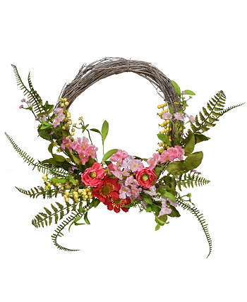 20" Spring Flowers Wreath National Tree Company