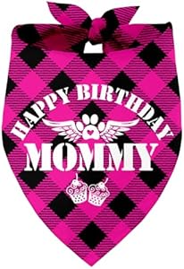 Бандана для собак "Happy Birthday Mom", двуслойная, 68.5 см, 100% хлопок Razpah