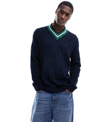 Темно-синий свитер с v-образным вырезом Tommy Jeans Tommy Jeans