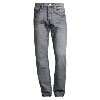 Прямые узкие джинсы P005 с выцветшим эффектом Purple