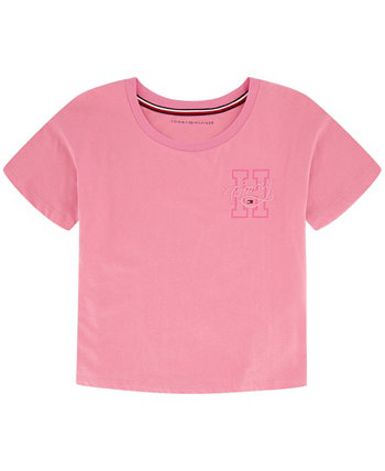 Фирменная футболка свободного кроя с короткими рукавами для девочек для малышей Tommy Hilfiger