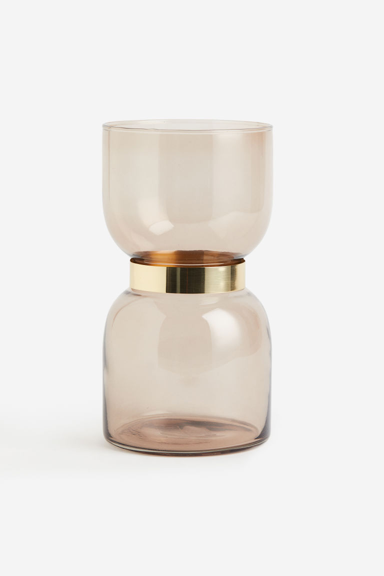 Стеклянная ваза с металлической деталью H&M
