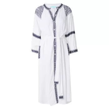 Ally Embroidered Caftan Cover-Up Melissa Odabash