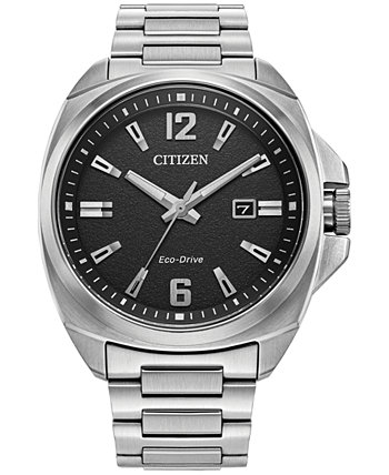 Мужские спортивные роскошные часы Eco-Drive с браслетом из нержавеющей стали 42 мм Citizen