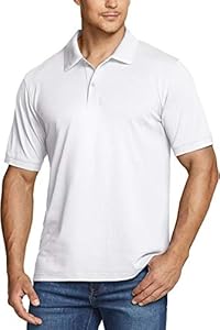 TSLA Men's Cotton Pique Polo Shirts, Classic Fit Short Sleeve Solid Casual Shirts, Performance Stretch Golf Shirt Tsla