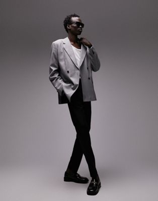 Topman blazer modern fit in black and white TOPMAN