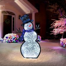 Puleo International 30&#34; Lighted Outdoor Snowman with 137 LED Lights Puleo