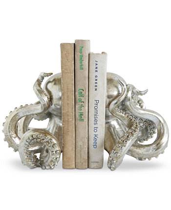Декоративные подставки для книг в форме осьминога из смолы, серебристый тон, набор из 2 шт. 3R Studio