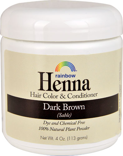 Краска и кондиционер для волос Rainbow Research Henna Dark Brown Sable -- 4 унции Rainbow Research