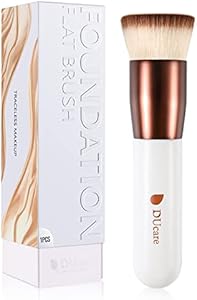 DUcare Self Tanner Brush Kabuki Foundation Brush for Liquid (Жидкость) Makeup Flat Top Professional Stick Buffing Blending Mineral Powder (Порошок) Large Makeup Face Brush, Black DUcare