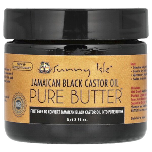 Ямайское черное касторовое масло, чистое масло, 2 жидких унции Sunny Isle