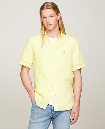 Men's Regular-Fit Linen Short-Sleeve Shirt Tommy Hilfiger