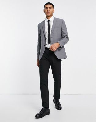 Серый костюмный пиджак супероблегающего кроя из эластичной шерсти Jack & Jones Premium Jack & Jones