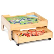 Детский деревянный железнодорожный наборный стол с ящиками для хранения 100 предметов Slickblue