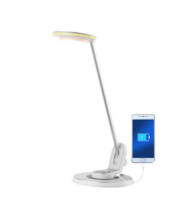 Алюминиевая рабочая лампа Dixon Contemporary Minimalist с регулируемой яркостью и зарядкой через USB-порт JONATHAN Y