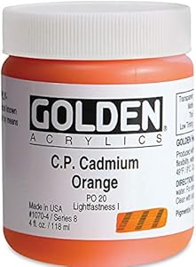 4 Oz Heavy Body Acrylic Color Paints Color: Cadmium Orange GOLDEN