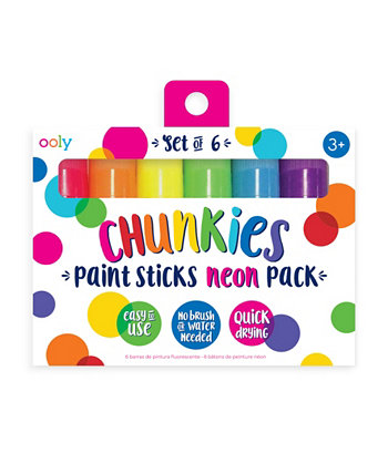 Chunkies Paint Sticks Неоновый цвет, набор из 6 предметов Ooly