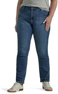 Lee Women's Plus Size Legendary Mid Rise Straight Leg Jean LEE