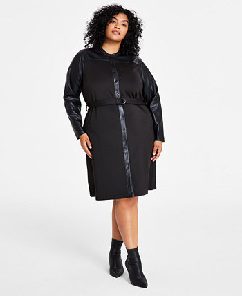Платье смешанного размера с пуговицами спереди больших размеров Calvin Klein